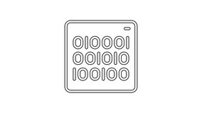Black line Binary code icon isolated on white background. 4K Video motion graphic animation. - Powered by Shutterstock - Get 15% off with code: PIKWIZARD15
