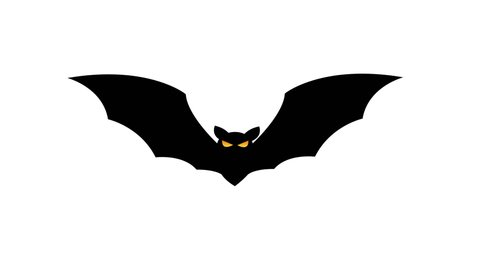 Happy Halloween. Flying bat. 2d animation. 4k stock footage