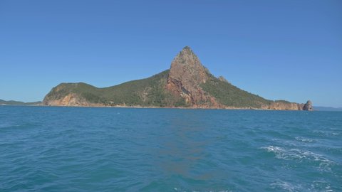 Pentecost Island From Sailing Boat - Whitsunday Island In Queensland, Australia. - wide shot