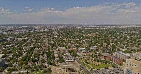 Denver Colorado Aerial v42 panning flyover North Capitol Hill with Five Points downtown cityscape views - DJI Inspire 2, X7, 6k - August 2020