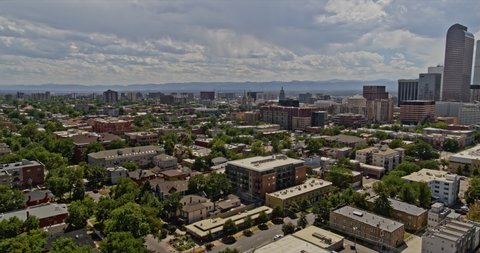Denver Colorado Aerial v38 low flyover North Capitol Hill area panning downtown cityscape views - DJI Inspire 2, X7, 6k - August 2020