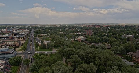 Boulder Colorado Aerial v1 drone orbiting above neighborhood landscape around downtown and University Hill - Shot on DJI Inspire 2, X7, 6k - August 2020