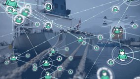 Animation of networks of connections and digital drone over shipyard. global social media, connections and digital interface concept digitally generated video. - Powered by Shutterstock - Get 15% off with code: PIKWIZARD15