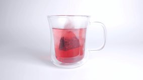 Flavored tea mixed berries, close up video clip