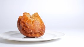 Japanese fried donuts Sata Andagi, close up video clip