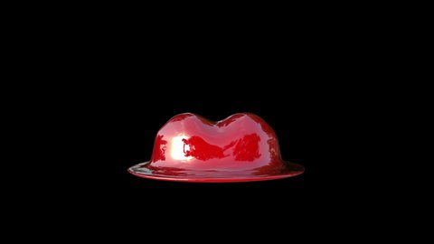 Red color heart shape melting animation 