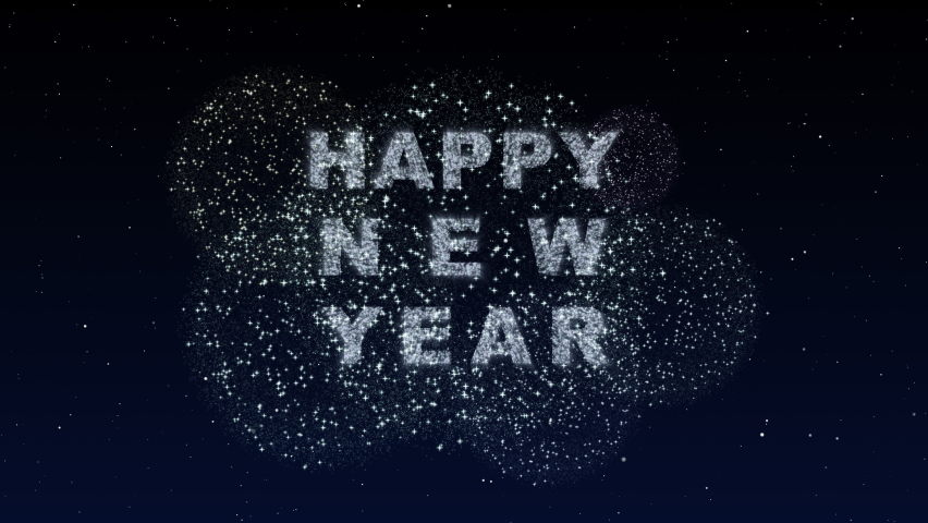 New year 2022 neon light bright glowing. Firework 2022 happy New Year dark night sky background with decoration with neon number  on Purple and blue background. illustration winter festival season Royalty-Free Stock Footage #1078473677