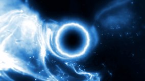 Abstract glow blue energy black hole rotation animation on black. 4K 3D Glowing Burning Energy Fire Flame Vortex Cloud Cinematic. Sci-fi outer space rotating wormhole tunnel.
 - Powered by Shutterstock - Get 15% off with code: PIKWIZARD15