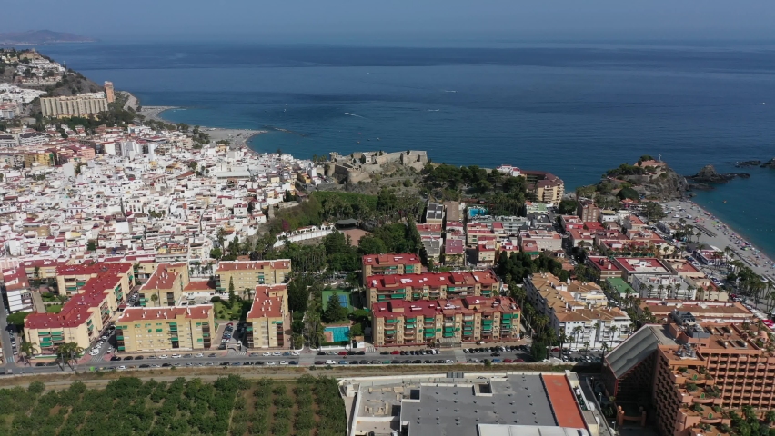 Aerial view of resorts and coast in Almunecar, Costa del Sol, 
Andalusia, Spain