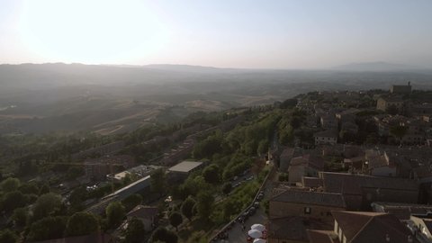 Aerial view of Volterra, a city in Tuscany