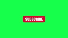 Animation of Social media. Subscribe Button and Bell Notification on Green Screen Background.