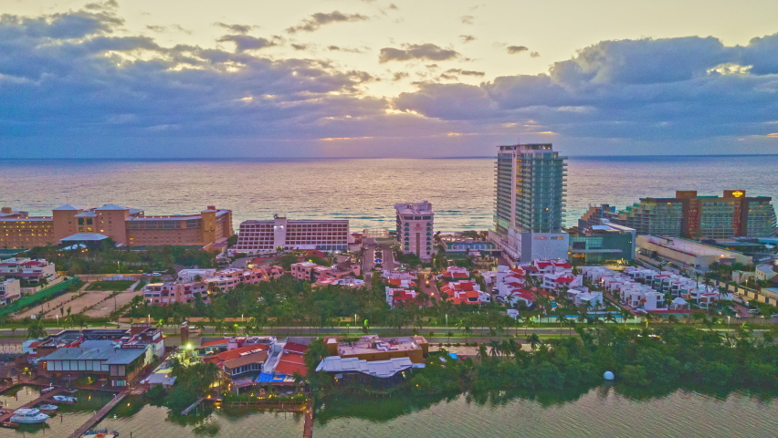 Cancun mexico beach drone hyperlapse 