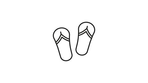 Flip flops icon animation. Flip flops icon on white background video.