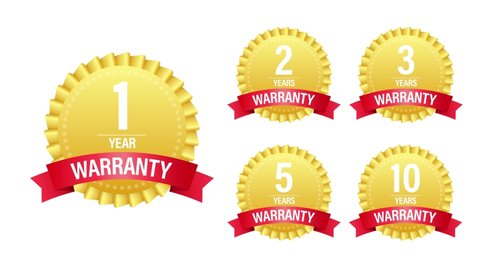 1, 2, 3, 5, 10 Year warranty. Support service icon. Motion graphics