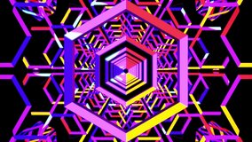 Multicolored hexagon tunnel VJ loop
