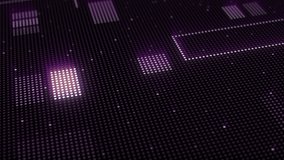 Loopable: 3D led screen or futuristic circuit board with moving violet electric digital signal stripes. Abstract technology background.