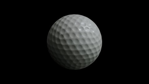 Realistic Golf Ball In Looped Rotation, Photoreal GolfBall Spinning In Seamlessly With Alpha Channel
