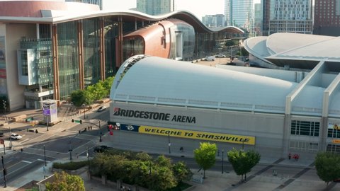 Nashville , TN , United States - 08 09 2021: Music City Center convention center. Bridgestone Arena in downtown Nashville Tennessee.