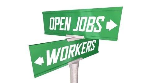 Connecting Workers to Open Jobs Bridge Gap Puzzle Pieces Employee Shortage 3d Animation