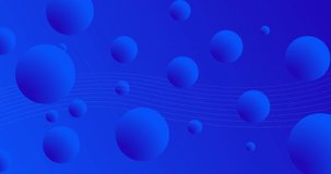 Animation of colourful shapes moving on blue background. social media and communication interface concept digitally generated video.