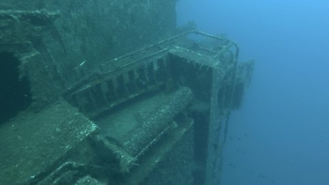 Shipwreck Swedish ferry MS Zenobia. Wreck diving. Mediterranean sea, Cyprus