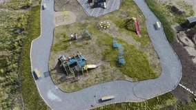 Top view of the playground with children