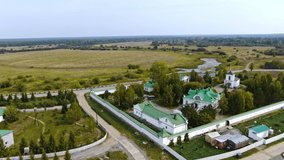 Aerial shooting of the territory of the monastery