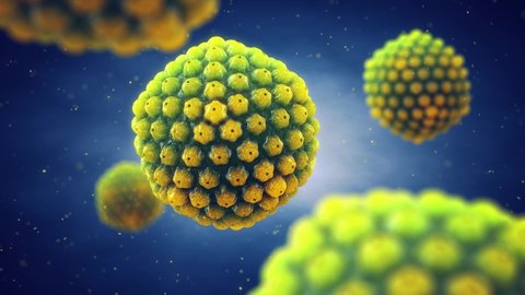 Animation of Herpes simplex viruses ( HSV ) . Cold sores are caused by Herpes virus infection