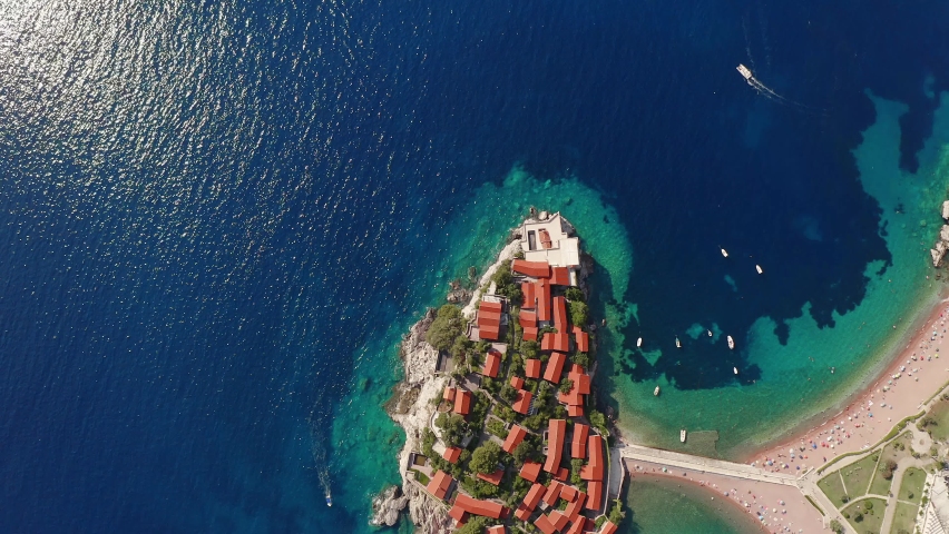 Sveti Stefan island on the Adriatic coast in Montenegro