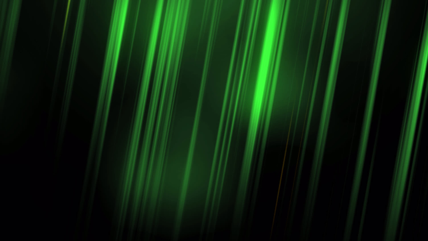 abstract video background of iridescent green and yellow stripes on a dark background for intros to video, music and video decoration of parties, discos, bars