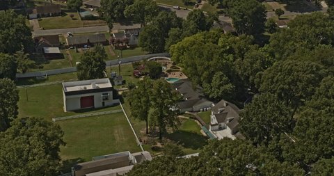 Memphis Tennessee Aerial v23 pan right landscape capturing famous elvis presley graceland mansion from above - Shot with Inspire 2, X7 camera - August 2020