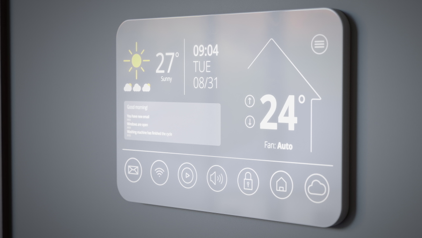 Smart home system on touchscreen control panel - Powered by Shutterstock - Get 15% off with code: PIKWIZARD15