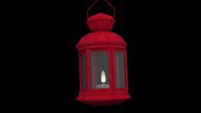 Animation of red lantern over fireworks on dark background. christmas, tradition and celebration concept digitally generated video.