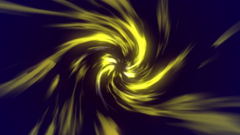 The vortex rotation of yellow-colored gases. A hyperspace jump through the stars into distant space. Space travel at the speed of light in a time continuum