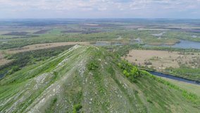 Aerial video of the lonely hill Yuraktau