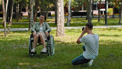 Woman Wheelchair Her Friend Spending Time Stock Footage Video (100% ...