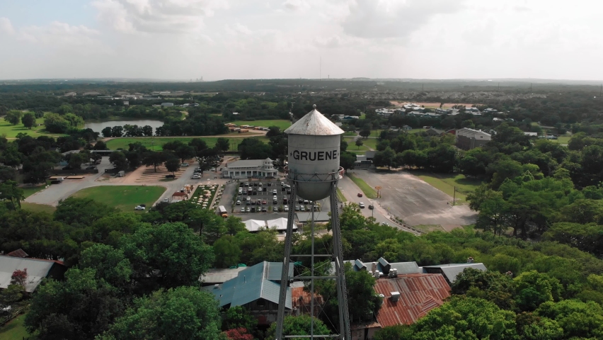 Gruene Water Tower - Located in the small town of Gruene, Texas and filmed with drone.