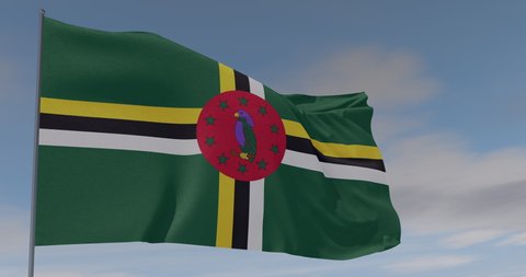 flag Dominica patriotism national freedom, seamless loop, alpha channel