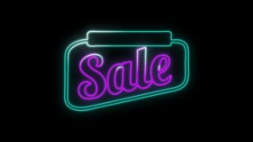 Neon sale icon in a frame .black friday shopping black glowing symbol glow sale black friday sale. - Powered by Shutterstock - Get 15% off with code: PIKWIZARD15