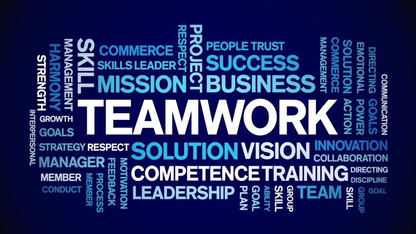 Teamwork Animated tag word cloud,text design animation kinetic typography seamless loop. | Shutterstock HD Video #1078650350