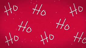 Animation of ho ho text over red background. christmas, tradition and celebration concept digitally generated video. - Powered by Shutterstock - Get 15% off with code: PIKWIZARD15
