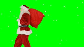 Animation of santa claus with finger on lips carrying sack over green screen background. christmas, winter, tradition and celebration concept digitally generated video. - Powered by Shutterstock - Get 15% off with code: PIKWIZARD15