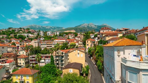 Herceg Novi - coastal town at Montenegro. Timelapse 4K
