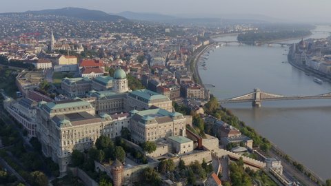 Aerial view from Buda Castle at sunny day