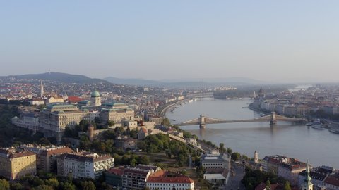 Aerial view from Buda Castle in sunny day