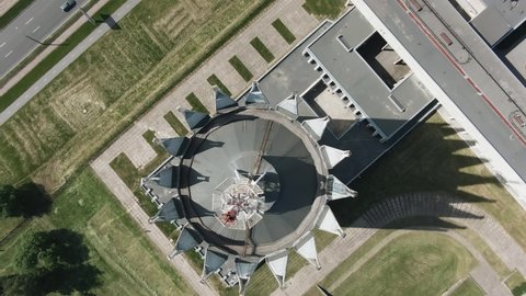 Central Research and Development Institute of Robotics and Technical Cybernetics building rooftop with antenna aerial view