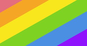 Animation of rainbow flags with globe over rainbow stripes. lgbtq pride and equality celebration concept digitally generated video.
