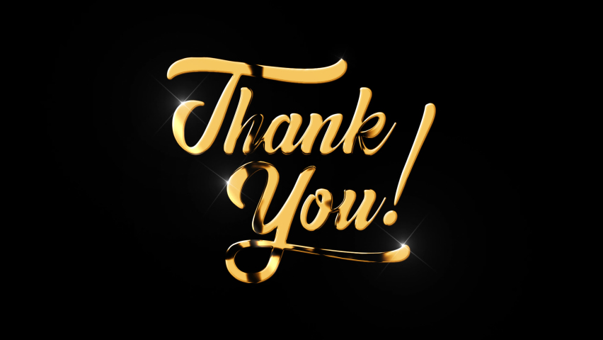 Thank you black and gold Stock Video Footage - 4K and HD Video Clips