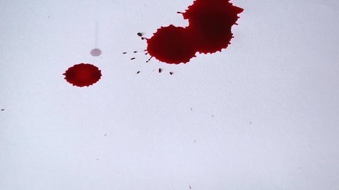 Red Ink Dripping on White