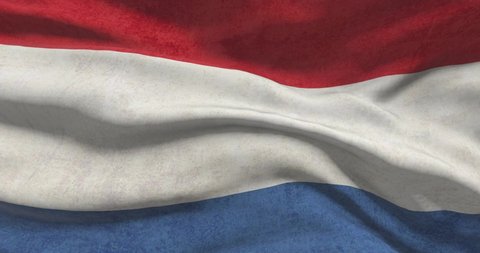 Netherlands national flag footage. Dutch waving country flag on wind